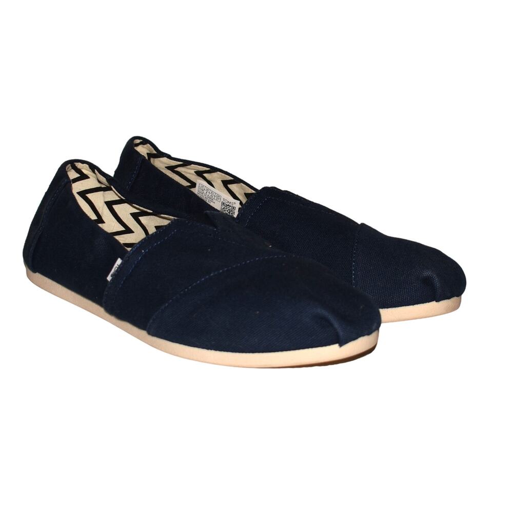 TOMS $50 Alpargata Heritage Canvas Slip-On Shoe Navy 10 W